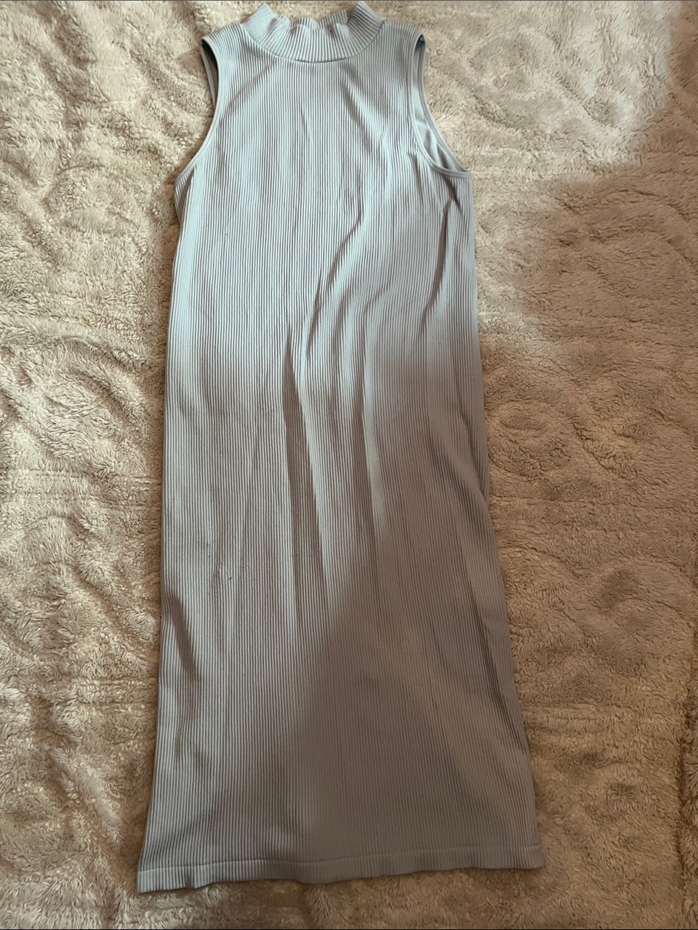 No Boundaries Light blue Ribbed Mock Neck Sleeveless Dress